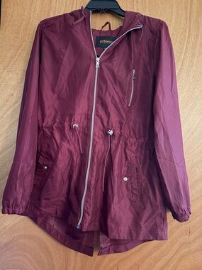 Ambiance Women's Maroon Hooded Utility Jacket